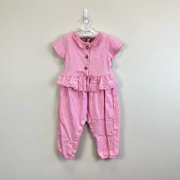 Vintage Wee Boxers Pink Ruffle Jumpsuit 24 Months USA - Picture 1 of 11